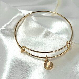 Rose Quartz Charm Bracelet Gold Finish - Expands 2"- 3.5"